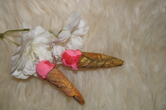 eiswaffel:Himbeer-Yoghurt Ohrringe