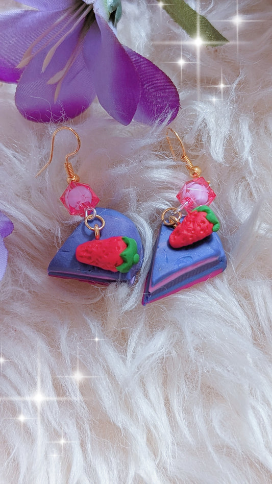 Himbeere, Waldfrucht Küchenstück Ohrringe mit Erdbeere 🍓